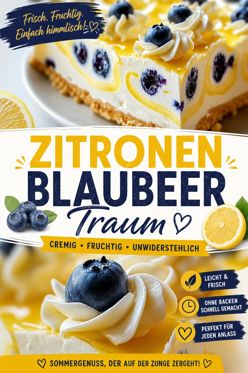 Leichter Zitronen-Heidelbeer Käsekuchen für sonnige Tage - Lust auf eine süße Versuchung, die leicht und frisch ist? Unser Zitronen-Heidelbeer Käsekuchen ist die perfekte Wahl! Mit seinem fruchtigen Geschmack ist er ideal für entspannte Tage auf dem Balkon. Probier dieses einfache Rezept aus und beeindrucken deine Gäste. Lass dich von der Kombination aus zitroniger Frische und süßen Heidelbeeren begeistern! Jetzt Rezept entdecken und nachbacken! #Käsekuchen #Dessert #Backen
