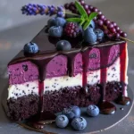 Feuchter und raffinierter veganer Schokoladenkuchen auf einem Tisch
