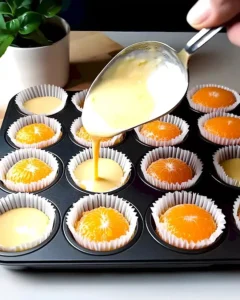 Muffins mit Quark und Mandarinen auf einem Teller