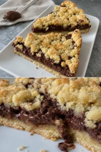 Nutella-Streuselkuchen Rezept 2 Leckerer Nutella-Streuselkuchen auf einem Tisch serviert