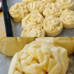 Omas Apfelschnecken frisch gebacken mit Äpfeln und Zimt.