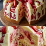 Rhabarber-Erdbeer-Kuchen frisch aus dem Ofen