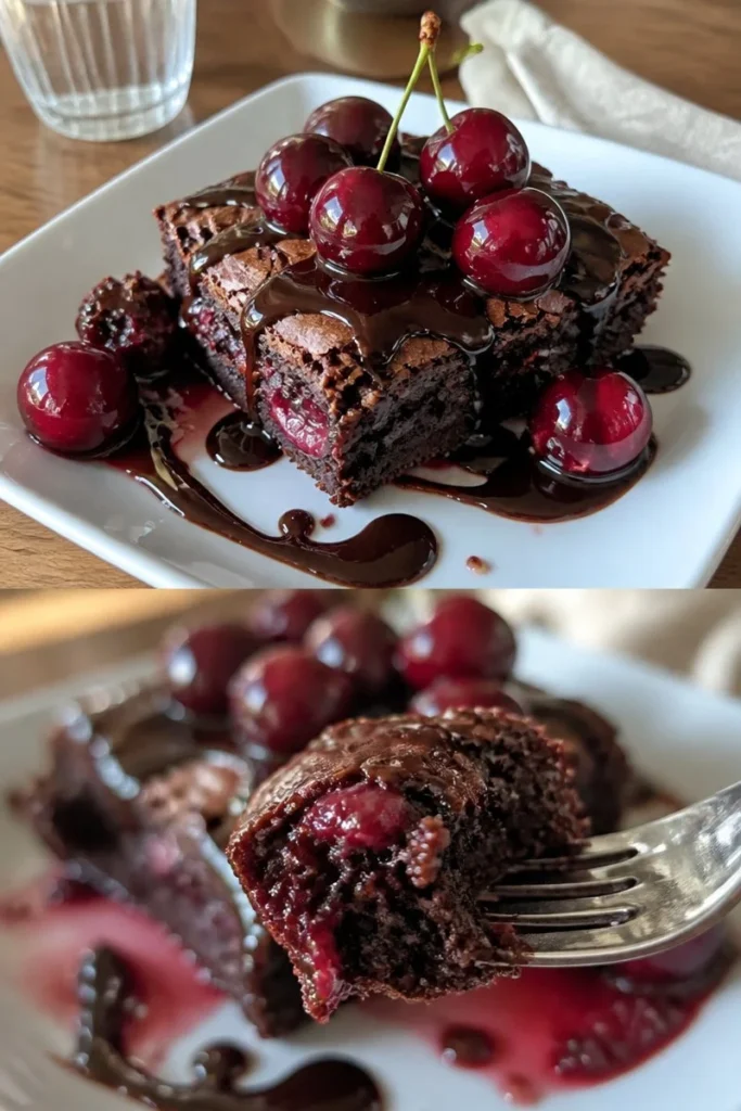 Saftige Kirschenbrownies mit Kirschen
