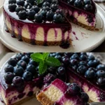 Saftiger Brombeerkäsekuchen mit frischen Brombeeren und Frischkäse