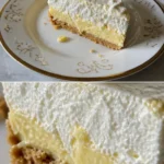 Saftiger Zitronenkäsekuchen mit frischem Zitronensaft auf einem Teller