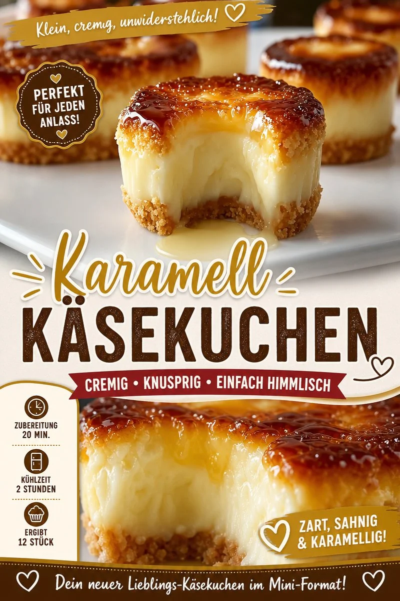 Schnelle Mini Crème Brûlée Käseküchlein – Perfekt für Naschkatzen! - Hast du Lust auf ein schnelles, süßes Vergnügen? Diese Mini Crème Brûlée Käseküchlein sind nicht nur himmlisch cremig, sondern lassen sich auch in kürzester Zeit zubereiten. Hol dir jetzt das Rezept und verwöhne deine Gäste mit diesen unwiderstehlichen Leckereien! Karamellisiere sie perfekt für den ultimativen Crunch. Probiere es aus! #LeckereRezepte #Süßspeisen #MiniKäseküchlein