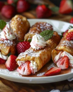 Süße Frühstückssandwiches Rezept mit Sahne und Erdbeeren 5 Süße Frühstückssandwiches mit Sahne und frischen Erdbeeren