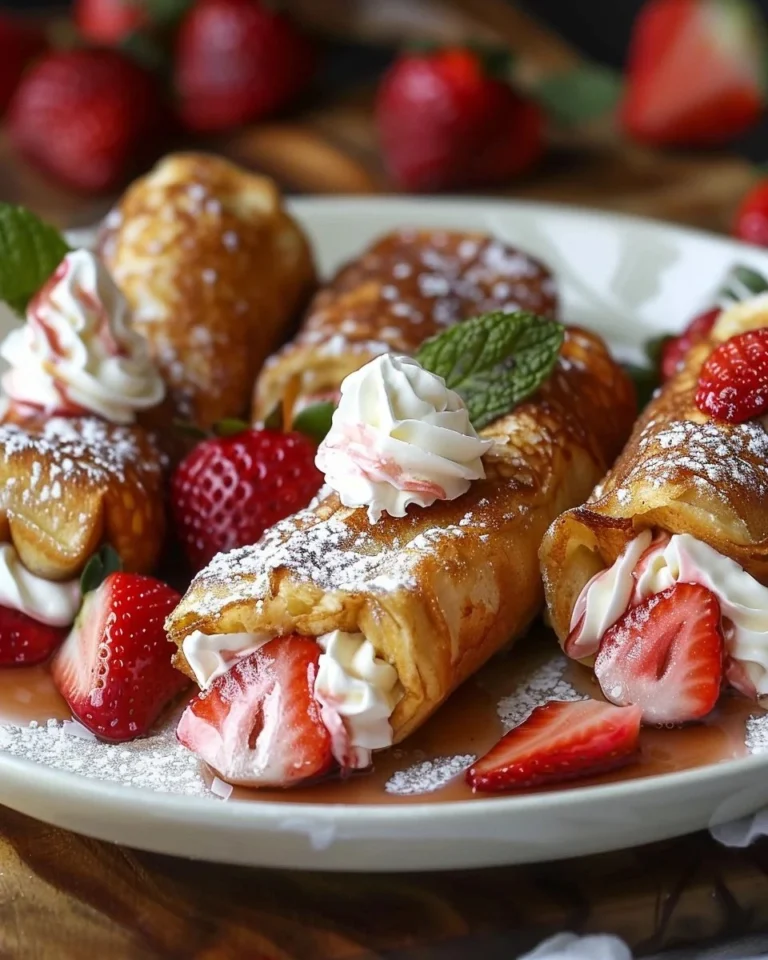 Süße Frühstückssandwiches mit Sahne und frischen Erdbeeren