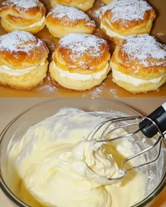 Teilchen im Blätterteig mit cremigem Pudding Rezept