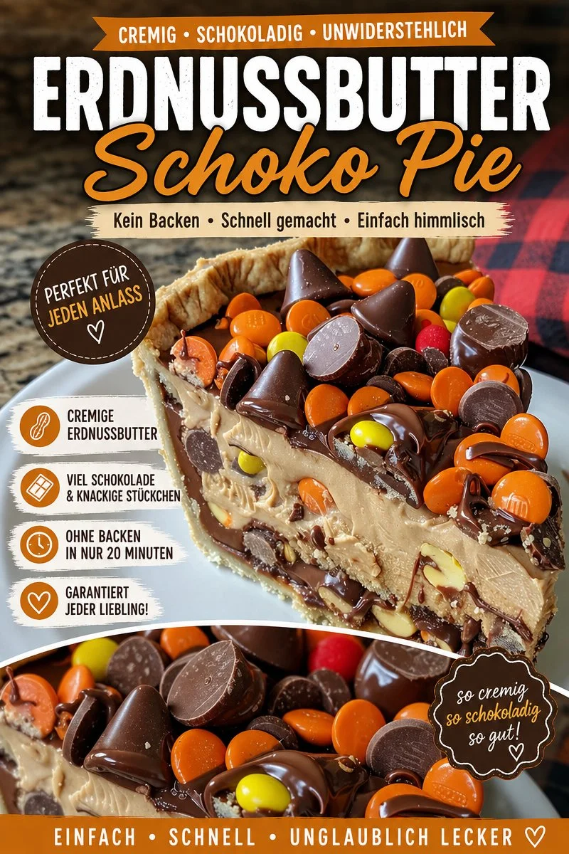 Unvergessliche Reese’s Erdnussbuttertorte für Schokoladenliebhaber - Hast du Lust auf ein köstliches, cremiges Dessert? Diese Reese’s Erdnussbuttertorte ist der perfekte Genuss für jede Gelegenheit! Mit einem knackigen Tortenboden und einer unvergleichlichen Erdnussbutterfüllung wird sie dich umhauen. Lass dir dieses Rezept nicht entgehen und überrasche deine Freunde und Familie mit diesem süßen Highlight. Probiere es noch heute aus! #Rezept #Erdnussbutter #Torte