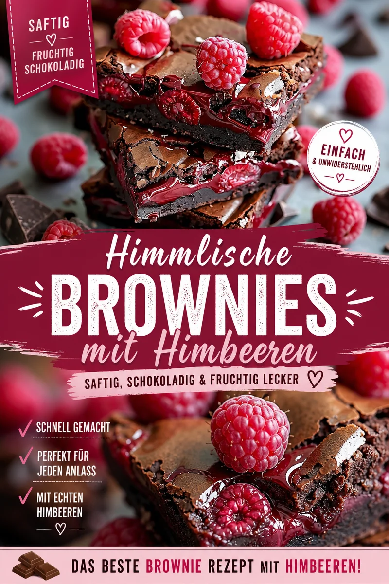 Verführerische Himbeer Schoko Brownies für fruchtigen Genuss - Hast du Lust auf süße Leckereien mit einem fruchtigen Twist? Diese Himbeer Schoko Brownies werden dein neues Lieblingsrezept! Saftige Himbeeren treffen auf schokoladigen Genuss – perfekt für Kaffeepausen, Feiern oder einfach so! Probiere es jetzt aus und verwöhne deine Liebsten. Klicke auf den Link für die vollständige Anleitung! #Brownies #Süßspeisen #Himbeeren