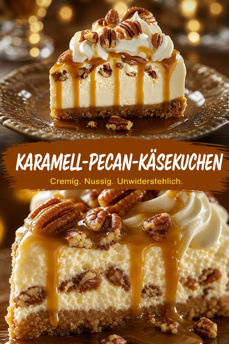 Verwöhne deinen Gaumen mit einem fantastischen Pekan-Karamell-Käsekuchen Verwöhne deinen Gaumen mit einem fantastischen Pekan-Karamell-Käsekuchen - Entdecke den perfekten Pekan-Karamell-Käsekuchen, der jeden süßen Traum wahr werden lässt. Einfach zubereitet, ein echter Hingucker und unwiderstehlich lecker – dieser Käsekuchen wird deine Gäste begeistern! Lass dich von unserem Rezept inspirieren und verwöhne dich selbst mit diesem köstlichen Dessert. Klicke jetzt für die Anleitung und teile deine Kreationen! #Käsekuchen #Dessertliebe #Backen