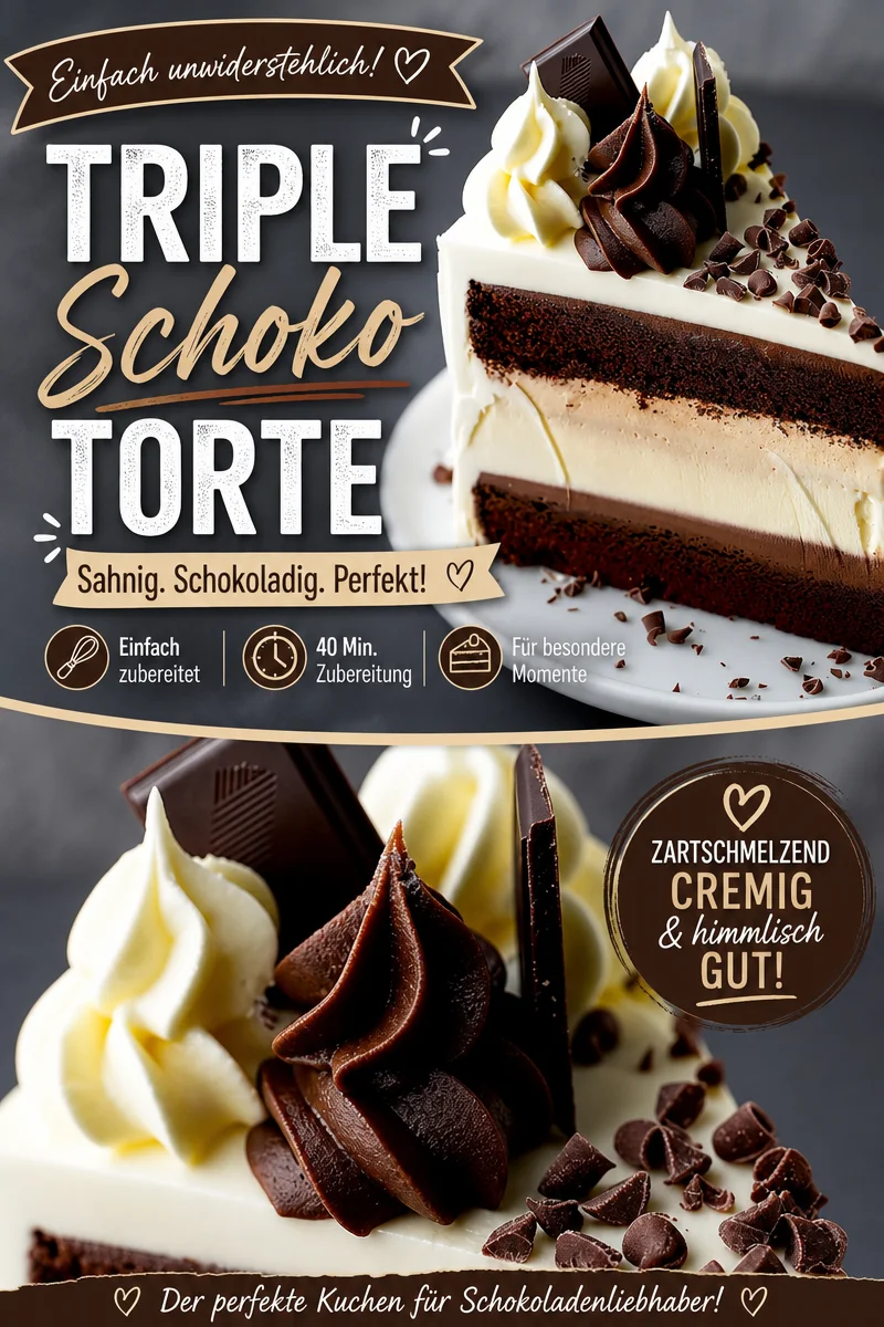 Verwöhne dich mit dieser himmlischen Mousse Torte – ein Traum für jeden Anlass! - Entdecke das Rezept für deine Traum-Mousse-Torte! Diese himmlische Kreation kombiniert drei Schokoladenschichten und ist der perfekte Hingucker auf jeder Feier. Lerne, wie du diese köstliche Torte ganz einfach zubereiten kannst. Überrasche deine Familie und Freunde mit einem Gusto, das sie nie vergessen werden! Probiere es jetzt aus! #MousseTorte #Backen #Süßspeisen