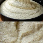 Zauberkuchen mit verschiedenen Schichten auf einem Teller