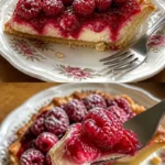 Zitronen-Himbeer-Schichtkuchen mit frischen Himbeeren und Zitronengeschmack