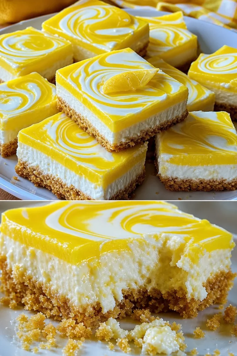 Zitronen-Käsekuchen-Riegel Rezept 7 Zitronen-Käsekuchen-Riegel auf einem Teller serviert, perfekt für Dessertliebhaber.