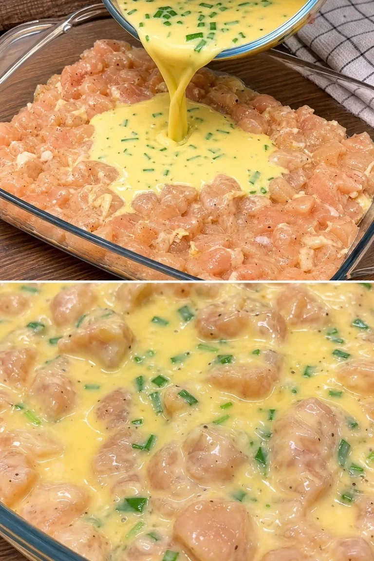 Zwiebel Sahne Hähnchen Rezept 5 Zwiebel Sahne Hähnchen mit frischen Zutaten in einer Pfanne zubereitet.