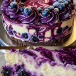 Blaubeer Käsekuchen mit frischen Blaubeeren und cremiger Käsefüllung