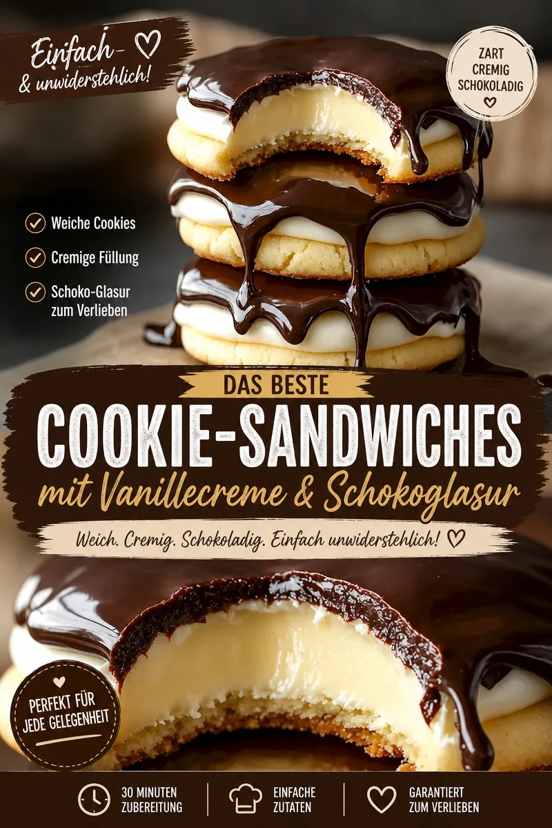 Boston Cream Pie Cookies: Leckere Kekse für süße Momente Boston Cream Pie Cookies: Leckere Kekse für süße Momente - Hast du Lust auf eine köstliche Überraschung? Probier unsere Boston Cream Pie Cookies! Diese kleinen, handlichen Kekse vereinen den klassischen Geschmack eines Boston Cream Pies in jeder Biss. Ideal für Partys oder als süßer Snack! Folge uns für mehr tolle Rezepte und kreiere deinen eigenen süßen Genuss! #BostonsCreamPie #Kekse #Süßspeisen