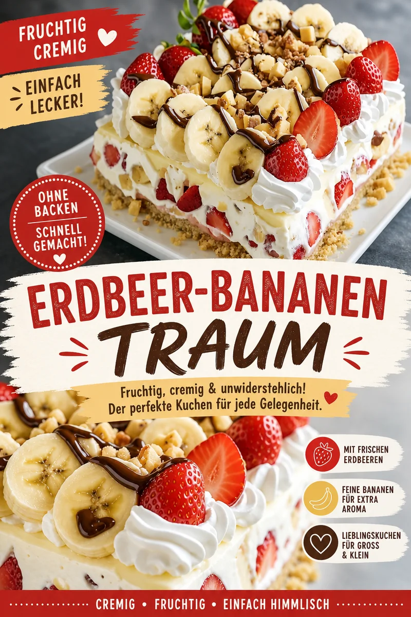 Einfacher No-Bake Bananensplit-Kuchen für Fans von Süßigkeiten Einfacher No-Bake Bananensplit-Kuchen für Fans von Süßigkeiten - Verliebt in Desserts? Probiert diesen unwiderstehlichen No-Bake Bananensplit-Kuchen! Kombiniert die köstlichen Aromen eines Bananensplit mit einfacher Zubereitung. Perfekt für jede Gelegenheit und schnell gemacht! Lasst euch diesen traumhaften Genuss nicht entgehen und überrascht eure Gäste! #Bananensplit #NoBake #Dessertliebe
