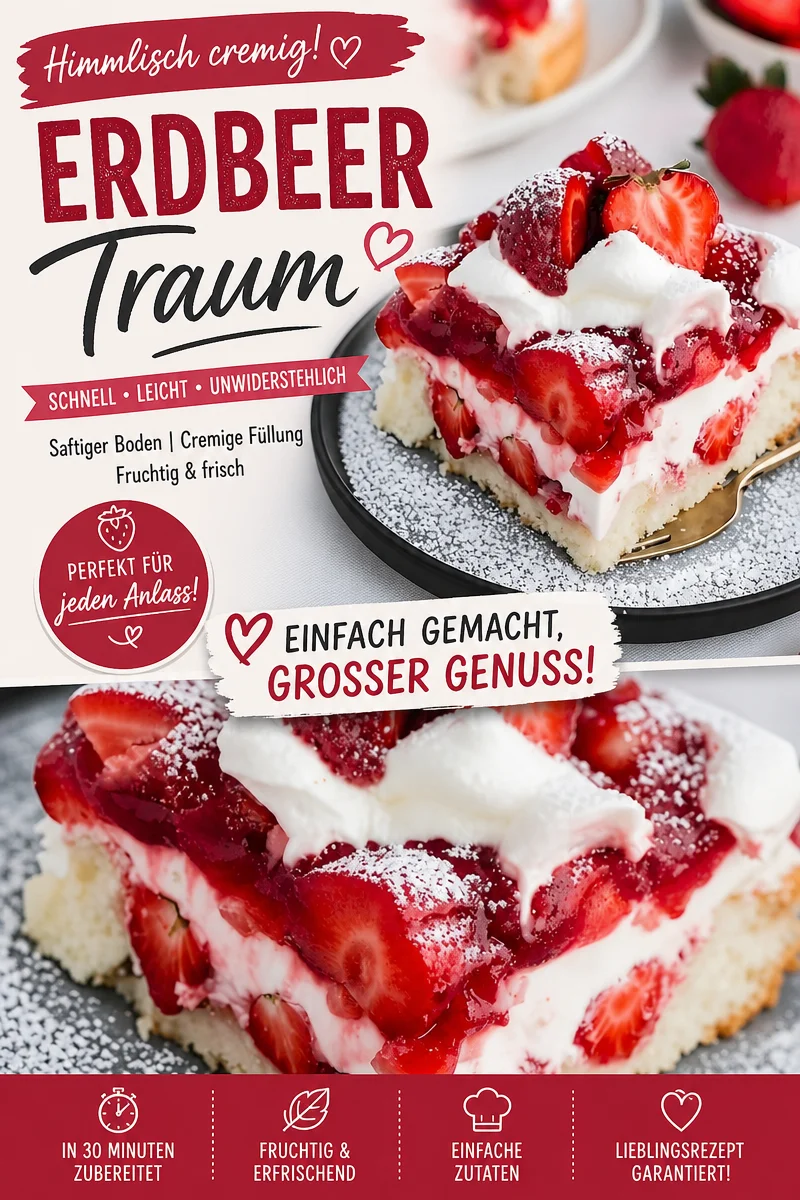 Erdbeer Poke Kuchen: Der perfekte, schnelle Sommernachtisch Erdbeer Poke Kuchen: Der perfekte, schnelle Sommernachtisch - Erlebe den Genuss eines Erdbeer Poke Kuchens, der einfach zuzubereiten ist! Ideal für sonnige Nachmittage oder als erfrischendes Dessert. Dieser süße Kuchen mit frischen Erdbeeren steckt voller Geschmack und benötigt nur wenig Vorbereitungszeit. Perfekt für das nächste Familienfest! Probiere es jetzt aus und verliebe dich in den Geschmack! #ErdbeerPokeKuchen #Süßspeisen #SchnelleRezepte