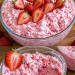 Erdbeer-Smoothie in einem Glas mit frischen Erdbeeren und Minze