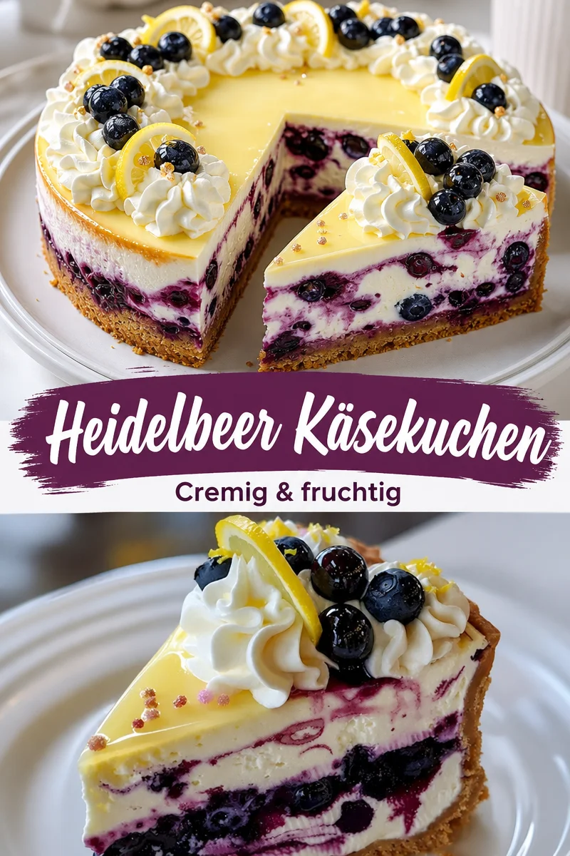 Genieße den Sommer mit unserem Blaubeer-Zitronen-Cheesecake Genieße den Sommer mit unserem Blaubeer-Zitronen-Cheesecake - Lass dich von unserem erfrischenden Blaubeer-Zitronen-Cheesecake verführen! Perfekt für warme Tage, vereint der Kuchen die fruchtige Süße von Blaubeeren mit spritziger Zitrone. Ideal für Feiern oder einfach zum Genießen. Probiere es jetzt aus und bringe den Sommer auf deinen Tisch! #Cheesecake #Sommerrezepte #Dessertliebe