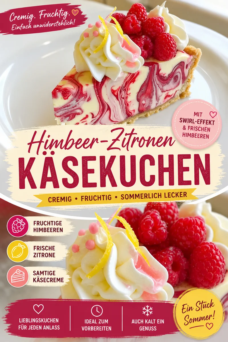 Himmlische Cheesecake Schnitte mit Himbeeren - Einfach und köstlich - Verwöhne dich mit dieser traumhaften Cheesecake Schnitte mit frisch-fruchtigen Himbeeren! Diese Kombination aus cremigem Käsekuchen und dem spritzigen Geschmack von Himbeeren sowie einem Hauch Zitrone wird deine Geschmacksknospen begeistern. Perfekt für jedes Dessert oder einfach zum Genießen! Probiere es aus und entdecke dein neues Lieblingsrezept! #Cheesecake #Himbeeren #Dessert