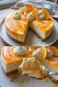 **Dieser No-Bake Orangen-Cheesecake schmeckt wie das Eis am Stiel aus deiner Kindheit** ## Warum dieser Cheesecake diesen unverkennbaren Creamsicle-Geschmack trifft Falls du als Kind das orangefarbene Wassereis mit dem cremigen Vanillekern geliebt hast, wird dieser Cheesecake dich sofort zurückversetzen. Ein knuspriger Graham-Cracker-Boden trifft auf eine leichte, luftige Frischkäsefüllung mit echten Mandarinen – süß, zitrusfrisch und cremig zugleich. Und das Beste: Der Ofen bleibt komplett aus. Nur kurz vorbereiten, dann übernimmt der Gefrierschrank den Rest. ## Das macht dieses Rezept besonders - **Kein Backen nötig**: Nur 30 Minuten aktive Zubereitung, keine Backzeit - **Zwei Texturen, ein Genuss**: Knuspriger Boden trifft auf luftig-cremige Füllung - **Macht sich von allein**: Perfekt zum Vorbereiten, da er ohnehin durchziehen muss ## Zutaten **Für den Boden** - 200 g Graham-Cracker-Krümel (ersatzweise Butterkekse fein zerbröselt) - 115 g Butter, geschmolzen **Für die Füllung** - 450 g Frischkäse, zimmerwarm (2 Packungen) - 220 g Zucker - 240 g Mandarinen aus der Dose (in leichtem Sirup, gut abgetropft) - 1 TL Vanilleextrakt - 240 ml Schlagsahne, bereits steif geschlagen ## Zubereitung 1. **Boden vorbereiten**: Eine 23-cm-Springform gründlich einfetten. Graham-Cracker-Krümel und geschmolzene Butter in einer Schüssel gut vermischen. 2. **Boden formen**: Die Mischung gleichmäßig auf dem Boden und leicht an den Rändern der Form andrücken. Für 45–60 Minuten in den Kühlschrank stellen. 3. **Füllung anrühren**: Frischkäse, Zucker, abgetropfte Mandarinen und Vanilleextrakt in eine Rührschüssel geben und glattrühren, bis eine homogene Masse entsteht. 4. **Sahne unterheben**: Die bereits steif geschlagene Sahne vorsichtig mit einem Teigschaber unter die Füllung heben, bis alles gleichmäßig vermischt ist. 5. **Füllen**: Die gekühlte Springform aus dem Kühlschrank nehmen, die Füllung hineingießen und glattstreichen. 6. **Frieren**: Mindestens 4 Stunden einfrieren, bis die Füllung vollständig fest ist. 7. **Anschneiden**: Mit einem heißen Messer in Stücke schneiden. Vor dem Servieren etwa 30 Minuten im Kühlschrank antauen lassen. 8. **Dekorieren**: Mit zusätzlicher Schlagsahne und den restlichen Mandarinen garnieren. ## Aufbewahrung Reste in Stücke schneiden und in einem luftdichten Behälter aufbewahren, oder direkt in der Springform abgedeckt einfrieren. So hält sich der Cheesecake im Gefrierfach etwa ein bis zwei Monate, bevor Gefrierbrand einsetzt. ## Tipps für den perfekten Cheesecake - Frischkäse unbedingt auf Zimmertemperatur bringen, damit die Füllung ohne Klümpchen glattrührt - Mandarinen gut abtropfen lassen, damit die Füllung nicht zu flüssig wird - Mit einem heißen, sauberen Messer schneiden für glatte Stücke ohne Krümelränder ## Häufig gestellte Fragen **Muss der Cheesecake gefroren oder nur gekühlt werden?** Er wird für mindestens 4 Stunden eingefroren, damit die Füllung fest genug zum Schneiden wird. Vor dem Servieren kurz im Kühlschrank antauen lassen. **Wie lange ist der Cheesecake haltbar?** Gut verpackt im Gefrierfach etwa ein bis zwei Monate. **Kann ich frische Mandarinen statt Dosenmandarinen verwenden?** Dosenmandarinen in Sirup sorgen für die richtige Süße und Konsistenz – bei frischen Mandarinen solltest du die Zuckermenge eventuell anpassen.