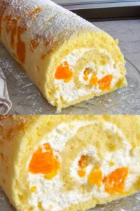 Mandarinenquark-Biskuitrolle Rezept 6 Mandarinenquark-Biskuitrolle mit fruchtiger Füllung