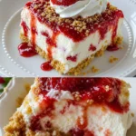 Leckeres No-Bake Erdbeertorten-Dessert mit frischen Erdbeeren