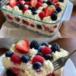 No-Bake Sommerbeeren-Eisboxkuchen mit frischen Beeren und cremiger Eiscreme