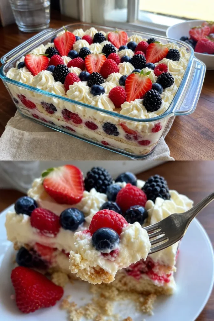 No-Bake Sommerbeeren-Eisboxkuchen