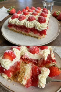 Omas leckeres Erdbeerkuchen-Rezept mit frischen Erdbeeren auf einem Blech