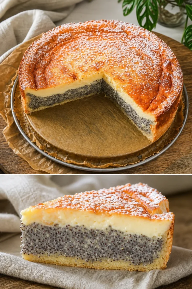 Omas unwiderstehlicher Mohn Schmand Kuchen Rezept 4 Omas Mohn Schmand Kuchen auf einem Teller, perfekt für jede Gelegenheit.
