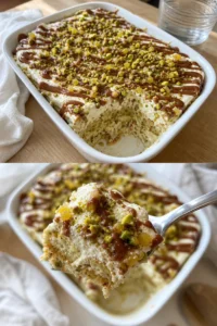 Pistazien Tiramisu Rezept ohne Ei 8 Delikates Pistazien Tiramisu ohne Ei auf einem Teller serviert