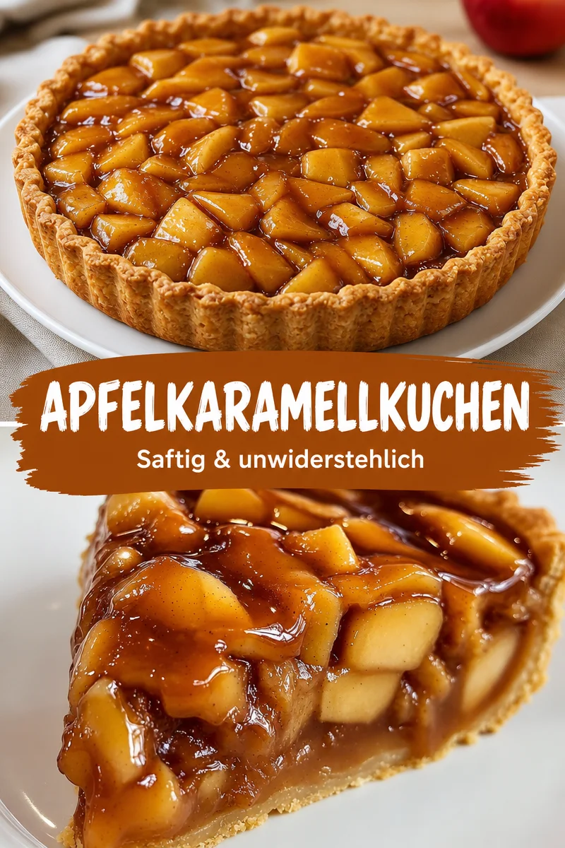 Saftiger Apfelkuchen mit unwiderstehlicher Karamellglasur - Entdecke das Rezept für deinen neuen Lieblings-Apfelkuchen, der saftig und köstlich ist! Mit einer verführerischen Karamellglasur wird er zum perfekten Hingucker auf jedem Kaffeetisch. Lass dich von den Aromen verzaubern und überrasche Familie und Freunde! Probiere es jetzt aus und bringe diesen Klassiker in deine Küche. #Apfelkuchen #Backen #Karamell