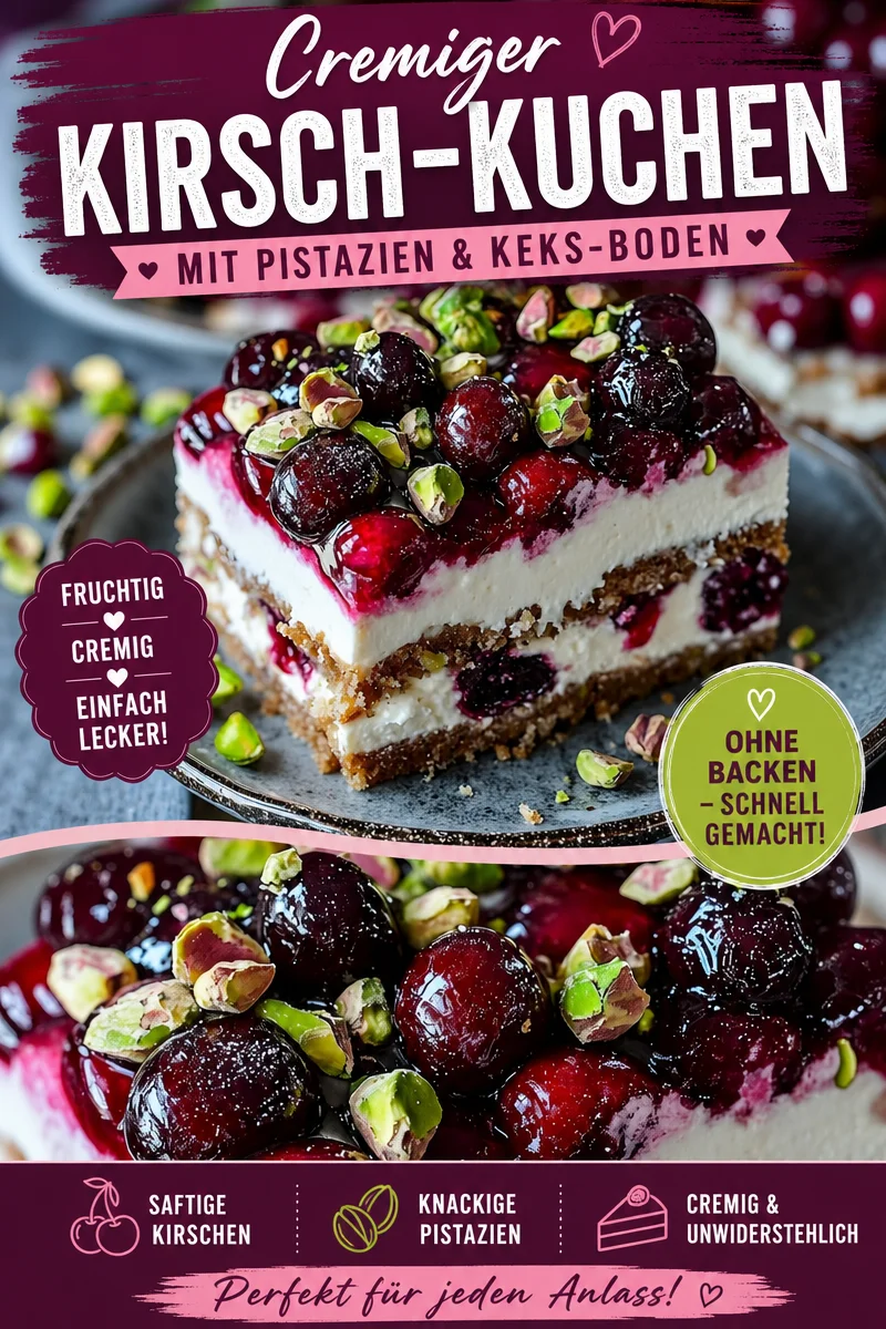 Saftiger Kirsch-Pistazien-Käsekuchen mit Mascarpone für jeden Anlass Saftiger Kirsch-Pistazien-Käsekuchen mit Mascarpone für jeden Anlass - Entdeckt das ultimative Rezept für einen saftigen Kirsch-Pistazien-Käsekuchen! Mit einem knusprigen Keksboden und einer cremigen Quark-Frischkäse-Füllung ist dieser Käsekuchen der perfekte Genuss für jede Feier oder einfach zum Schlemmen zu Hause. Probiert es aus und begeistert eure Gäste! Lasst euch überraschen! #Käsekuchen #Dessert #Backen