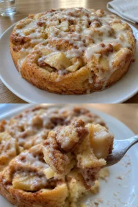 Saftiger Zimtschnecken Apfelkuchen mit Zimt und Äpfeln, frisch gebacken