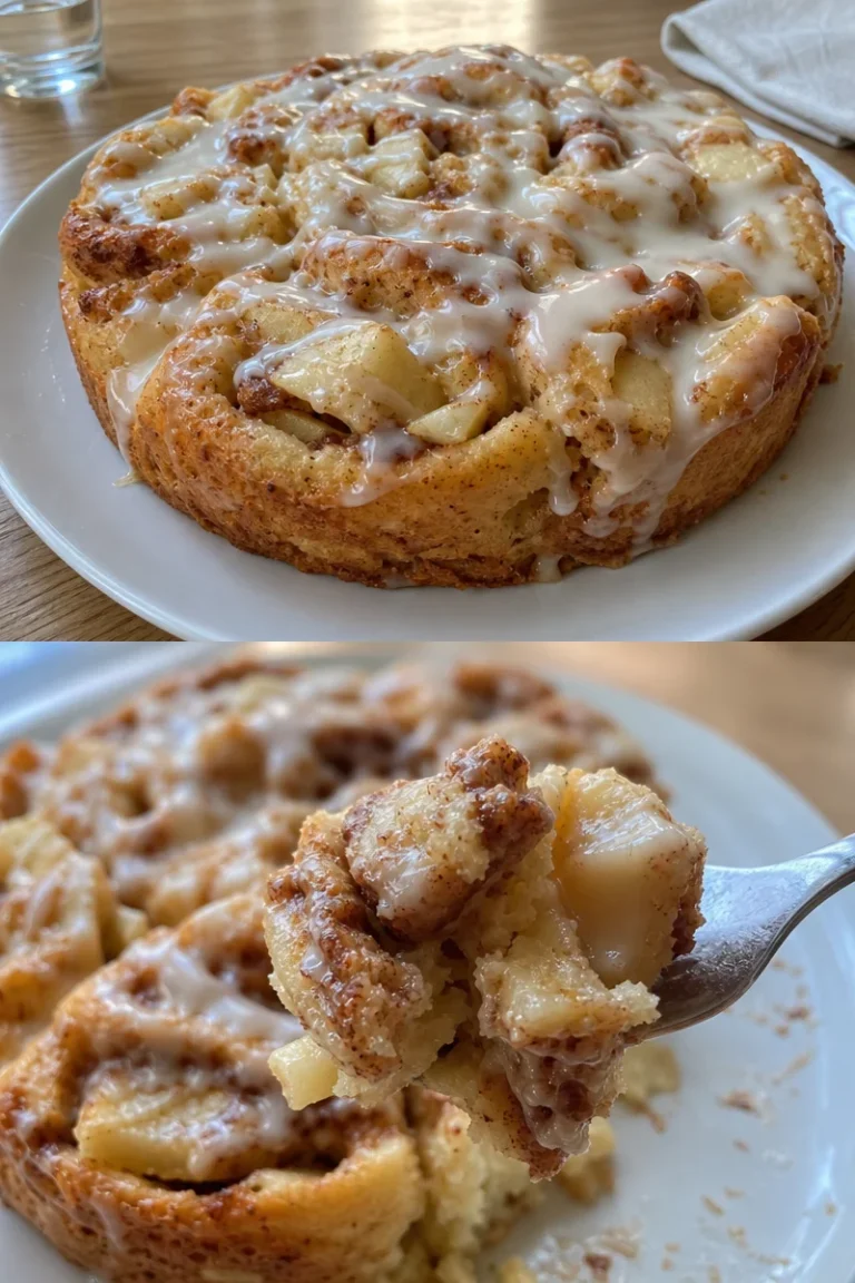 Saftiger Zimtschnecken Apfelkuchen mit Zimt und Äpfeln, frisch gebacken