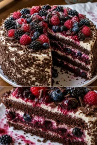 Schoko Waldfruchttorte Rezept 2 Schoko Waldfruchttorte mit frischen Waldfrüchten und Schokolade
