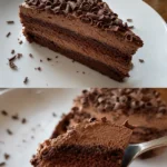 Schokomousse-Torte Rezept mit schokoladiger cremiger Füllung und dekadentem Topping