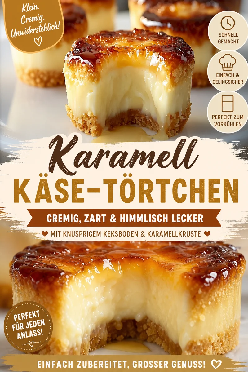 Unwiderstehliche Mini Crème Brûlée Käsekuchen für jeden Anlass Unwiderstehliche Mini Crème Brûlée Käsekuchen für jeden Anlass - Lust auf einen einzigartigen Genuss? Entdecke die perfekten Mini Crème Brûlée Käsekuchen - eine köstliche Kombination aus cremigem Käsekuchen und knusprigem Karamell. Ideal für Feste oder als süßer Snack! Lass dich von diesem Rezept begeistern und kreiere dieses himmlische Dessert zu Hause. Probiere es aus und genieße den unvergleichlichen Geschmack. #Käsekuchen #Desserts #Backen