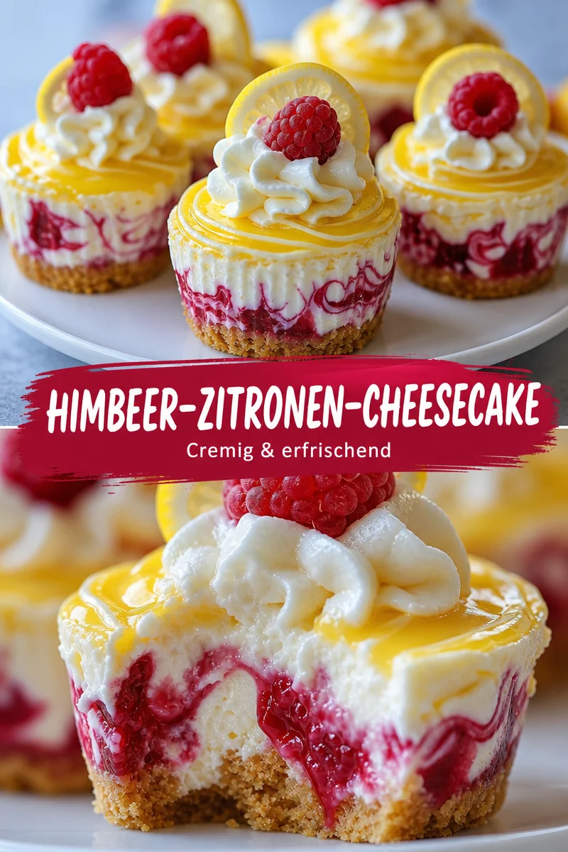 Unwiderstehliche Zitronen-Himbeer-Käsekuchen-Törtchen für jeden Anlass Unwiderstehliche Zitronen-Himbeer-Käsekuchen-Törtchen für jeden Anlass - Verwöhne dich und deine Gäste mit unseren Zitronen-Himbeer-Käsekuchen-Törtchen! Diese kleinen Leckereien verbinden die spritzige Frische von Zitronen mit der süßen Fruchtigkeit von Himbeeren. Ideal für Feste oder als Dessert nach dem Abendessen. Lass deinem Backtalent freien Lauf und entdecke, wie einfach es ist! Probier es jetzt aus! #Käsekuchen #Backen #Desserts