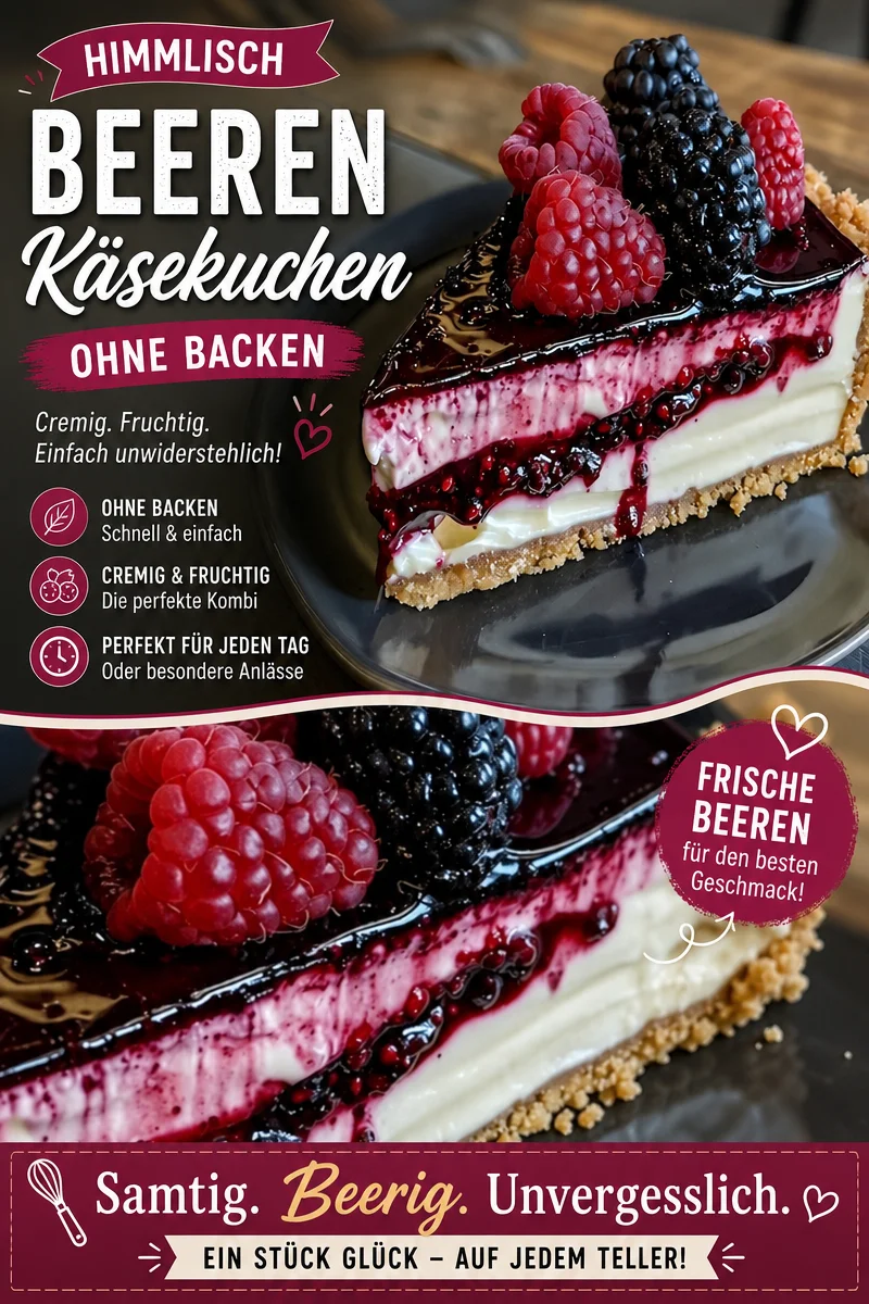 Verführerischer Brombeer Himbeer Käsekuchen – Einfach und Köstlich! - Die Beerenzeit ist da! Entdecke das ultimative Rezept für einen cremigen Brombeer Himbeer Käsekuchen, der Deine Gäste begeistern wird. Mit süßen Beeren und einer unwiderstehlichen Käsefüllung wird dieser Kuchen zum Highlight jeder Sommerfeier. Lass Dich inspirieren und kreiere noch heute dieses traumhafte Dessert! Teile Deine Ergebnisse! #BrombeerHimbeerKäsekuchen #Käsekuchen #LeckereDesserts