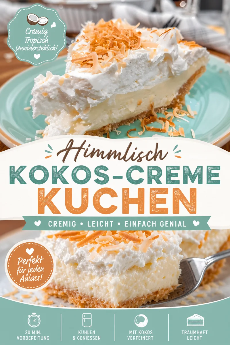 Verführerischer Kokoskuchen: Ein Tropenhighlight für deine Dessert-Tafel Verführerischer Kokoskuchen: Ein Tropenhighlight für deine Dessert-Tafel - Hast du Lust auf ein cremig-leichtes Dessert, das dich in die Tropen entführt? Unser Kokoskuchen ist ein wahrer Genuss! Einfache Zutaten, kinderleichte Zubereitung und ein Geschmack, den du lieben wirst. Ideal für Partys oder als süßer Abschluss eines Abendessens. Probiere es aus und bringe den tropischen Flair auf deinen Tisch! Lass dich inspirieren und teile deine Kreationen! #Kokoskuchen #Dessertliebe #Süßspeisen
