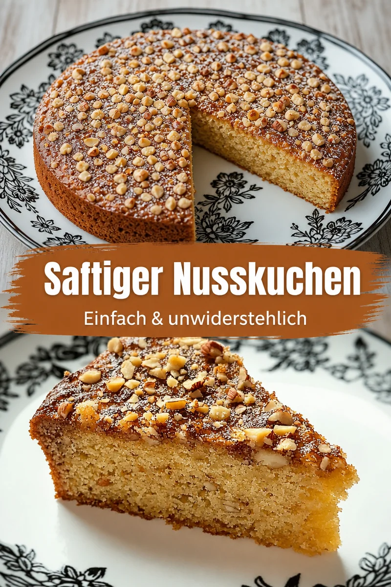 Verführerischer Nusskuchen für nostalgische Nachmittage - Erlebe den unwiderstehlichen Duft von frisch gebackenem Nusskuchen, der Erinnerungen weckt! Bereite dieses saftige Gebäck mit einfachen Zutaten in wenigen Schritten zu. Ideal für gemütliche Nachmittage oder als süßer Snack für Familie und Freunde. Lass dich inspirieren und genieße es warm! Probiere es jetzt aus! #Nusskuchen #Backen #LeckereRezepte