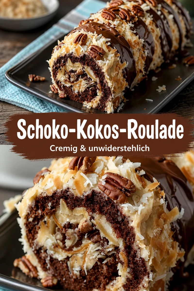 Verwöhne dich mit dieser köstlichen Schoko Roulade mit Kokos und Pekan! Verwöhne dich mit dieser köstlichen Schoko Roulade mit Kokos und Pekan! - Na, du Schokofan? Entdecke die herrliche Schoko Roulade mit Kokos und Pekan. Ein wahrer Genuss, der einfach immer gelingt! Perfekt für jeden Anlass, ob für einen festlichen Kaffee oder als süßer Snack zwischendurch. Lass dir dieses Rezept nicht entgehen und zaubere etwas Besonderes für dich und deine Liebsten. Hol dir die Zutaten und starte gleich durch! #SchokoRoulade #KuchenLiebe #Backen