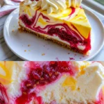 Ästhetischer gelber Käsekuchen mit dekorativem Topping