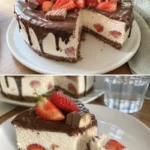 Leckere Yogurette-Torte mit frischem Joghurt und Schokolade.